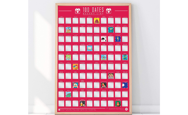  Gift Republic 100 Dates Bucket List Scratch Poster, Pink
