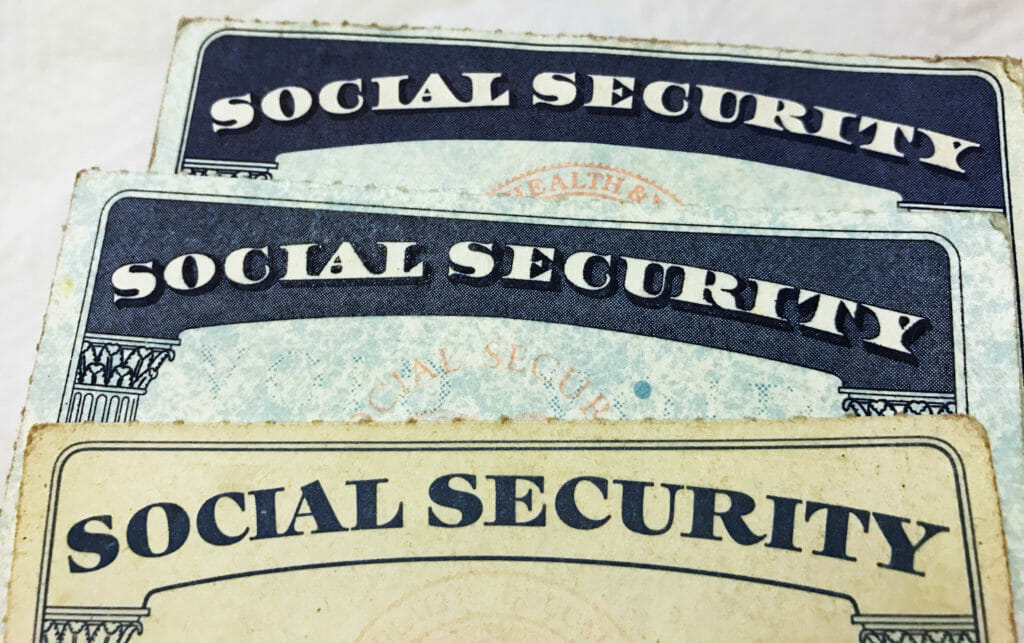  U.S. Social Security card designs over the past several decades are shown in this photo illustration taken in Toronto, Canada on January 7, 2017. REUTERS/Hyungwon Kang/File Photo