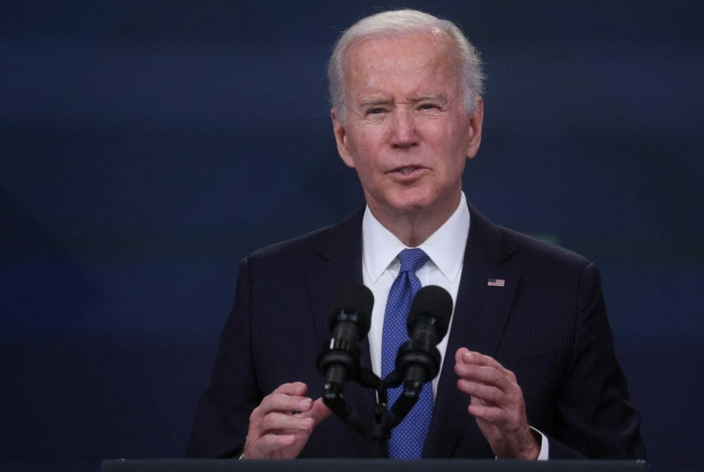 Biden delivers remarks about the student loan forgiveness program from an auditorium on the White House campus in Washington, U.S., October 17, 2022. REUTERS/Leah Millis