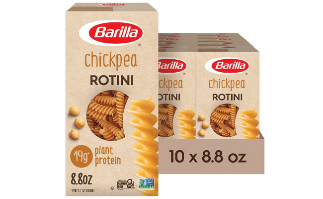 Barilla Chickpea Rotini Pasta, 8.8 oz (Pack of 10) - Vegan, Gluten Free, Non GMO & Kosher - High Protein Pasta Made with Plant Based Protein