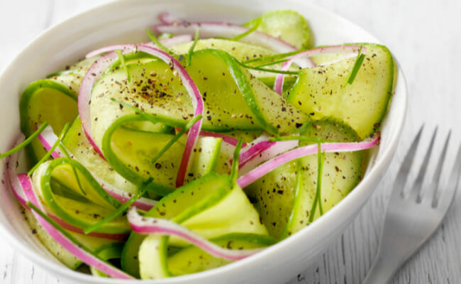 Cucumber daikon salad