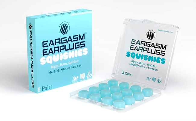  Eargasm Squishies - Moldable Silicone Earplugs for Sleep - Noise Reduction - Noise Cancelling - 8 Pairs - Forms Seal Great for Swimming Sleeping Studying