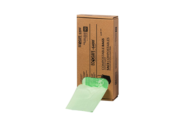 EcoSafe-6400 CP1617-6 Certified Compostable Bag - 16x17” Green Bags for 2.5 Gallon Bin - Extra Strong Leak, Puncture and Tear Resistant Food Scraps Bin Liners, Pack of 90