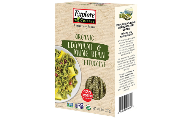  Explore Cuisine Bean Pasta USDA Organic Edemame Mung Bean Fettuccine Certified Kosher 8oz - 6 pack