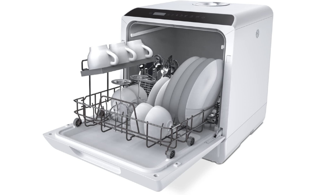 Countertop Dishwasher, 5 Washing Programs Portable Dishwasher With 5-Liter Built-in Water Tank And Inlet Hose & Drain Hose