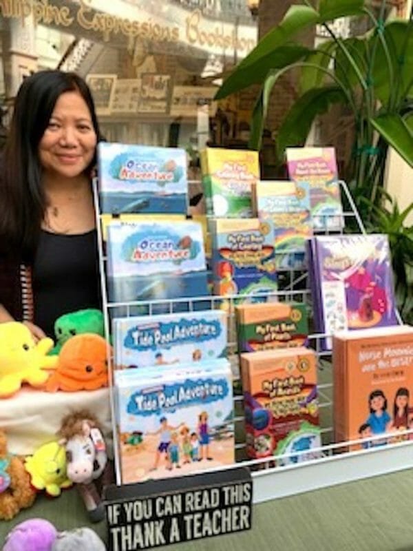 Author Leslie Ryan, at the first Philippine Festival of Books for Children in San Pedro, California, depicts her Filipino Irish roots in her book, “I am Flipish.” INQUIRER/Cecile Ochoa