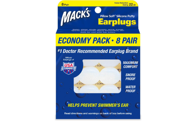  Mack’s Pillow Soft Silicone Earplugs – 8 Pair, Economy Pack – The Original Moldable Silicone Putty Ear Plugs for Sleeping, Snoring, Swimming, Travel