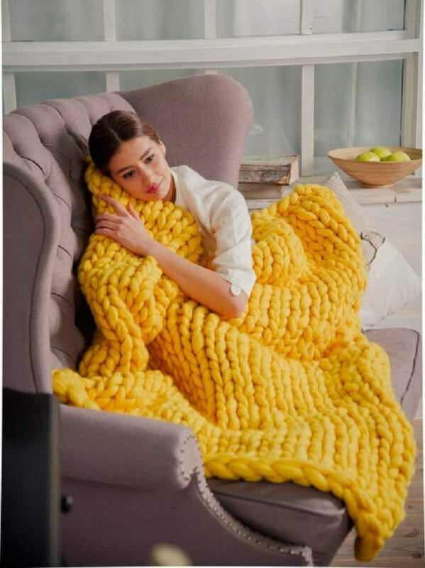 MLMGUO Chunky Knit Blanket