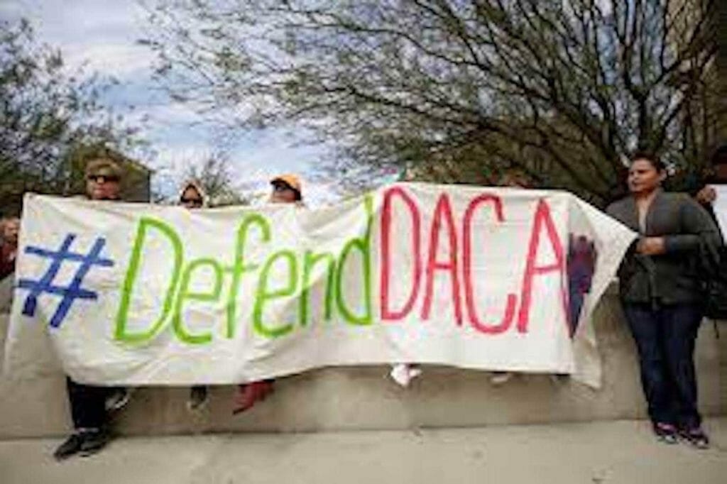 DACA supporters rallying. REUTERS