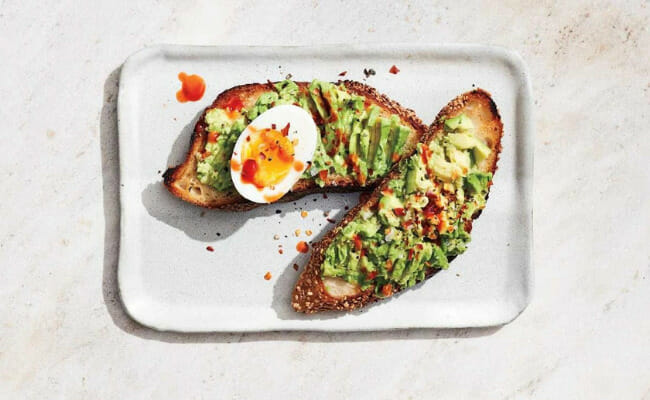 Spicy Egg, Cucumber, and Avocado Toast