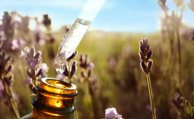 Lavender oil on a pillow