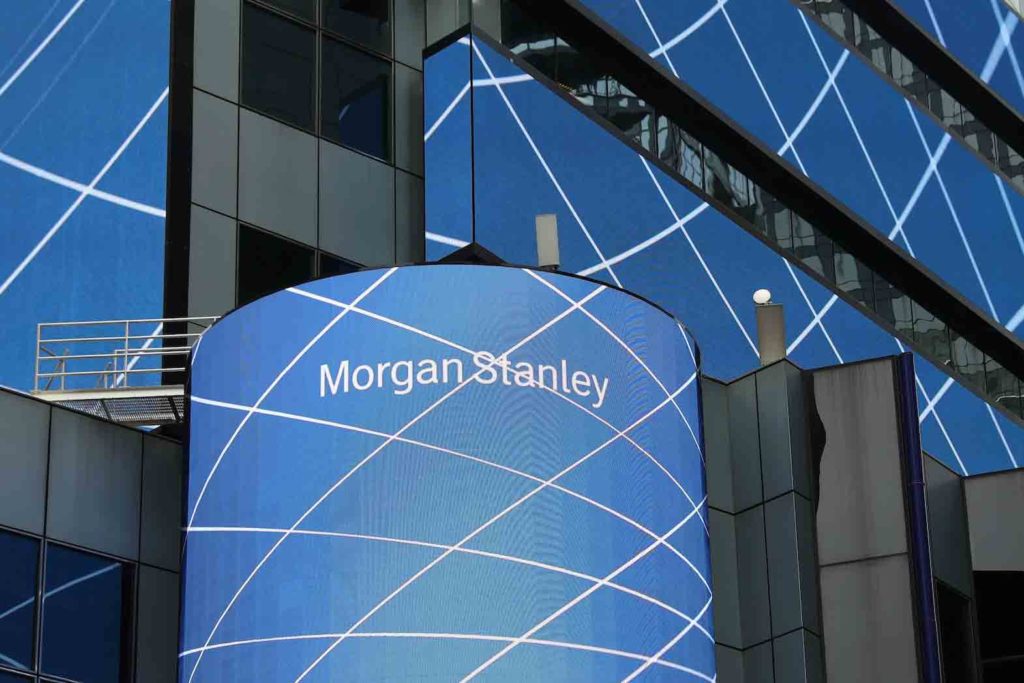  The corporate logo of financial firm Morgan Stanley is pictured on the company's world headquarters in New York, U.S. April 17, 2017. REUTERS/Shannon Stapleton/File Photo