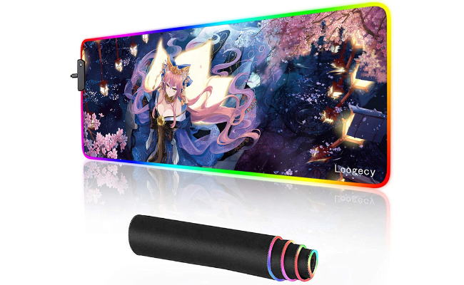 Anime LED Mouse Pad Extended Large RGB Gaming Mousepad Desk Mat for PC Laptop 