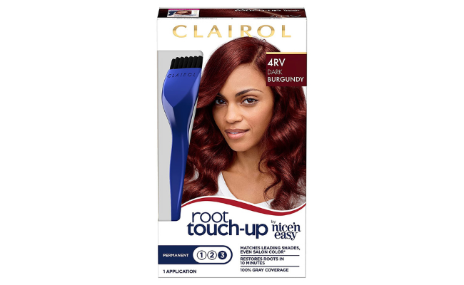 Clairol Root Touch-Up by Nice'n Easy Permanent Hair Dye, 4RV Dark Burgundy Hair Color