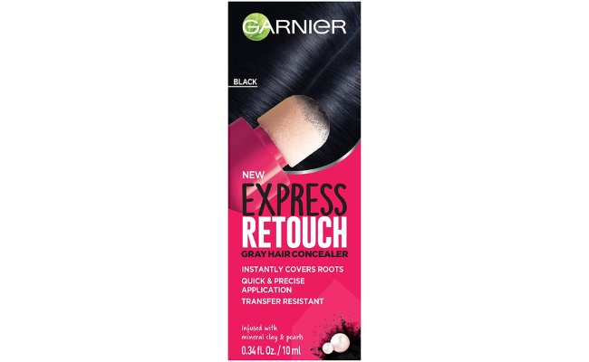 Garnier Hair Color Express Retouch Gray Hair Concealer, Instant Gray Coverage, Black