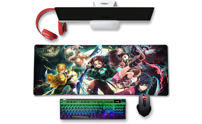 Large Mouse Pad for Demon Slayer - Non Slip Rubber Base Gaming Anime Mouse Pad for Computer