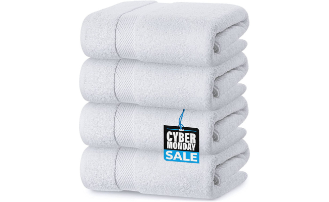 Luxury White Bath Towels Large - 100% Soft Cotton 700 GSM