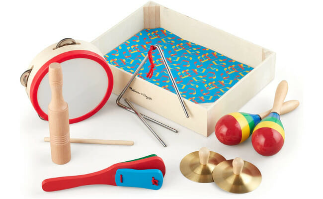 Melissa & Doug Band-in-a-Box Clap! Clang! Tap! - 10-Piece Musical Instrument Set