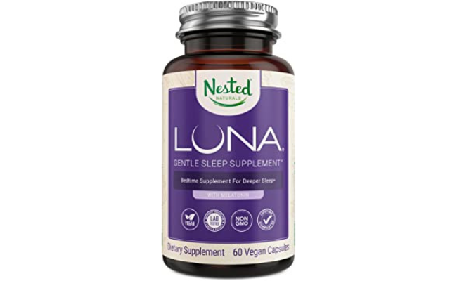 Best Seller Climate Pledge Friendly Luna | #1 Bedtime Supplement | Naturally Sourced Ingredients for Easier Bedtime | 60 Non-Habit Forming Vegan Capsules