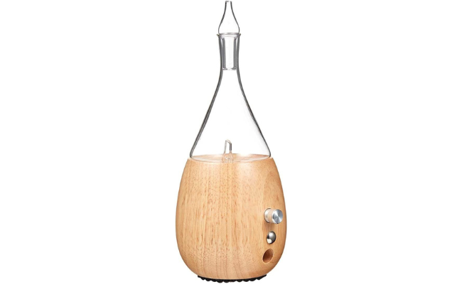  Raindrop 2.0 Nebulizing Diffuser for Essential Oil Aromatherapy Light-Colored Wood Base