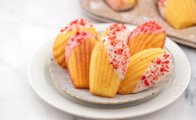 White Chocolate-Dipped Madeleines