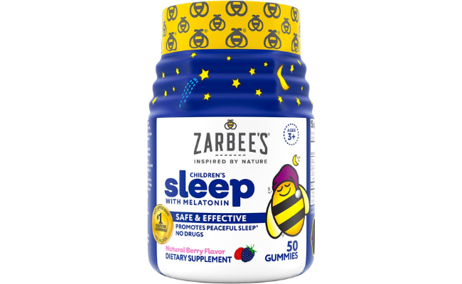 Zarbee's Kids Melatonin Gummy, Drug-Free & Effective Bedtime Children's Sleep Aid Supplement, Natural Berry Flavored