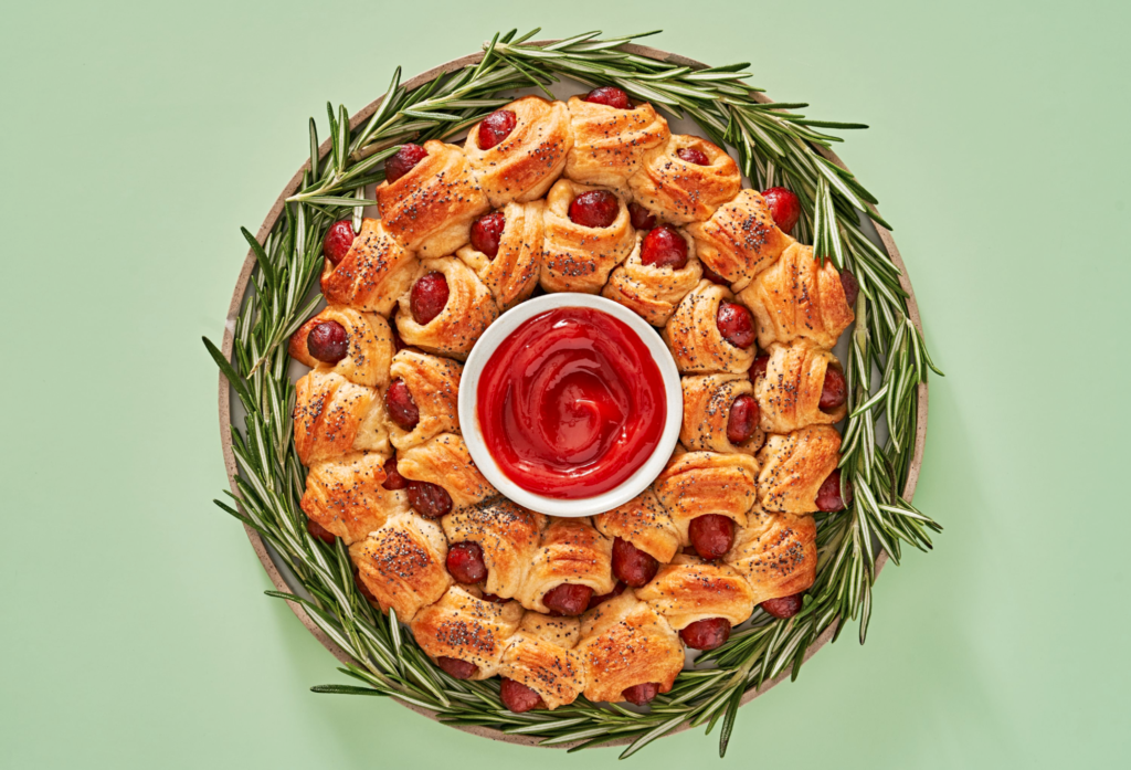 Pigs in a Blanket Wreath