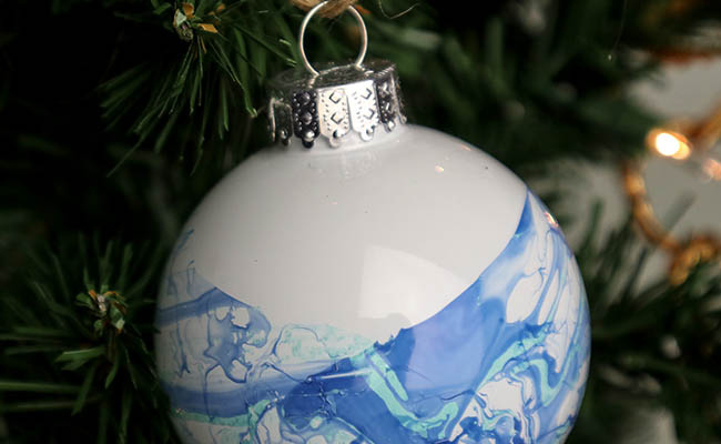 Marbled Nail Polish Tree Ornaments