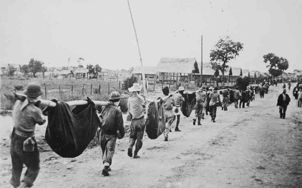 Thousands of U.S. and Filipino prisoners of war were force marched 65-mile (105-kilometer) and many were held at the Cabanatuan, Nueva Ecija POW camp, where more than 2,500 POWs perished.