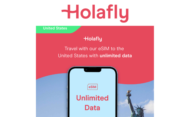 Purchase a Holafly USA eSIM with Unlimited Data