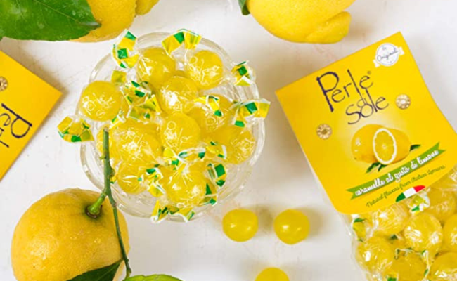 The original Perle di Sole Lemon Drops made with Essential Oils of Lemons from the Amalfi Coast