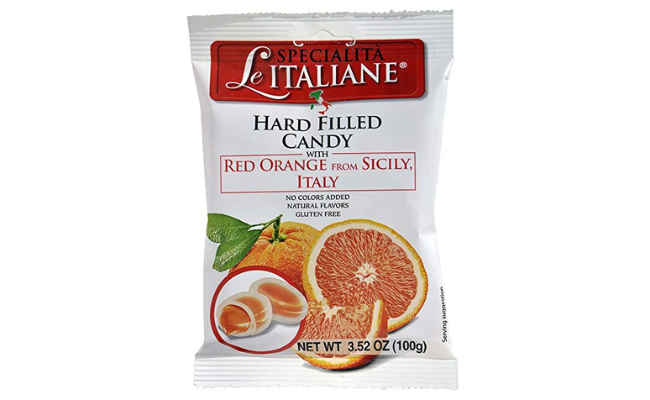 Serra Le Italiane, Italian Natural Hard Candy Filled With Red Orange From Sicily Italy