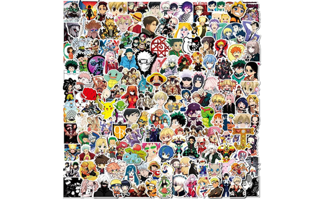 200PCS Anime Stickers Mixed Pack,Trendy Various Manga Stickers Vinyl Decals for Hydroflask Water Bottles Book MacBook Laptop Phone Case