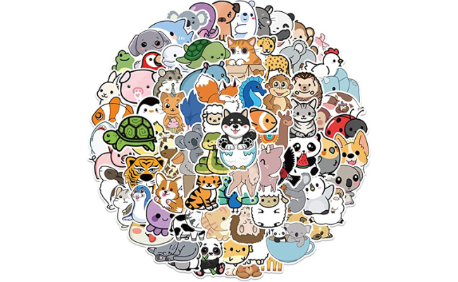 Cute Animal Stickers for Kids, Teens- 100PCS Premium Waterproof Vinyl Kawaii Aesthetic Stickers for Water Bottles, Skateboards, Laptops, Phone Cases, Guitars, Helmets, Bikes