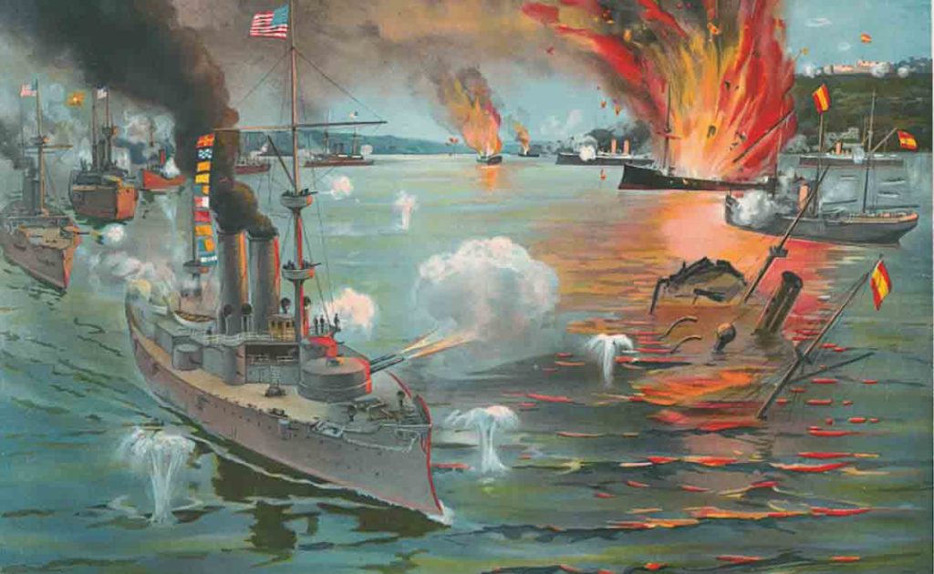 The Battle of Manila Bay, 1898: Ironically, the first battle of the Spanish-American War was in the Philippines, not in Cuba.
