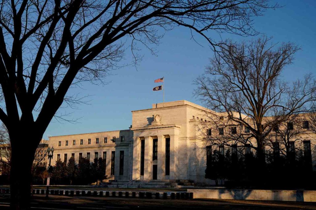 The Federal Reserve building is seen in Washington, U.S., January 26, 2022. REUTERS/Joshua Roberts