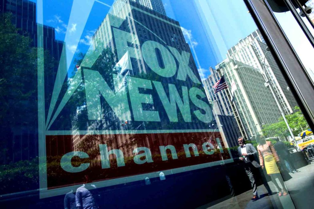 A Fox News channel sign is seen at the News Corporation building in the Manhattan borough of New York City, New York, U.S., June 15, 2018. REUTERS/Eduardo Munoz