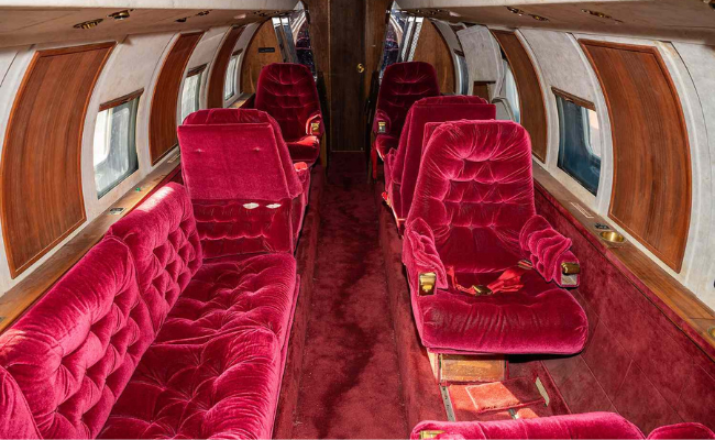 This is the inside of Elvis Presley's jet.