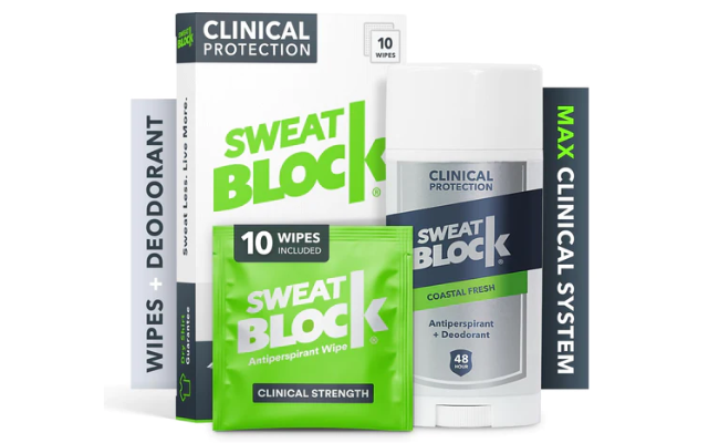 SweatBlock Max Clinical Sweat + Odor Bundle [Wipes]