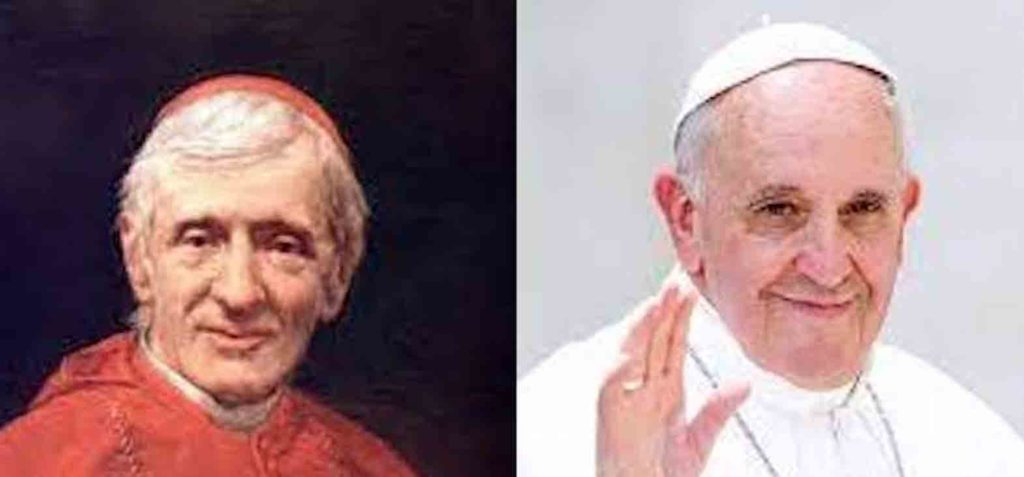 St. John Henry Cardinal Newman (1801-1890) and Pope Francis.