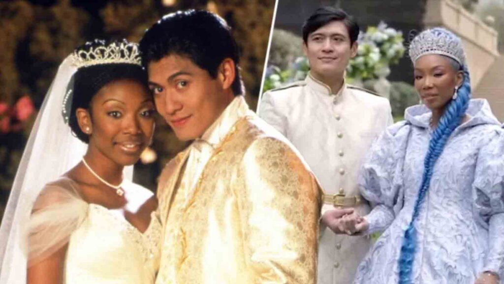 Paolo Montalban, seen here with Brandy Norwood, is King Charming in “Descendants: Rise of Red.” ABC/DISNEY+