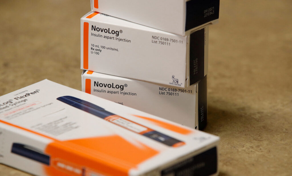 Boxes of the drug NovoLog, made by Novo Nordisk Pharmaceutical, sit on a counter at a pharmacy in Provo, Utah, U.S. January 9, 2020. REUTERS/George Frey