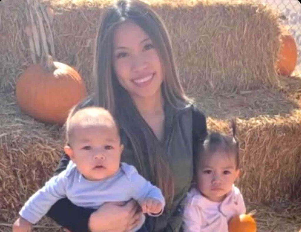 Frances Kendra Lucer with her two children. TWITTER