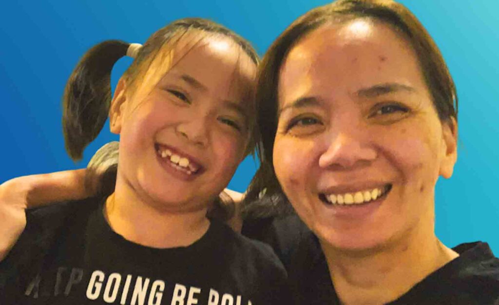 Nearly deported last year, Evangeline Cayanan and her daughter McKenna Rose received Canadian permanent residency on humanitarian grounds. HANDOUT