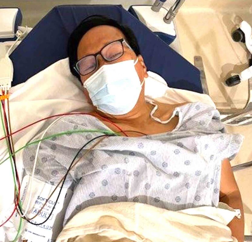 After meeting with legal team, Nicanor Arriola (in his hospital bed) decided not to settle with suspected assailants to teach them a lesson. CONTRIBUTED