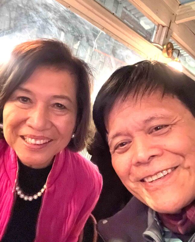 Columnist Emil Guillermo's selfie with Noida Nicolas Lewis: "I don’t know how many shoes Loida owns. We just need someone like her on our side. An actual fighter. With money. And a sense of real grace." CONTRIBUTED 
