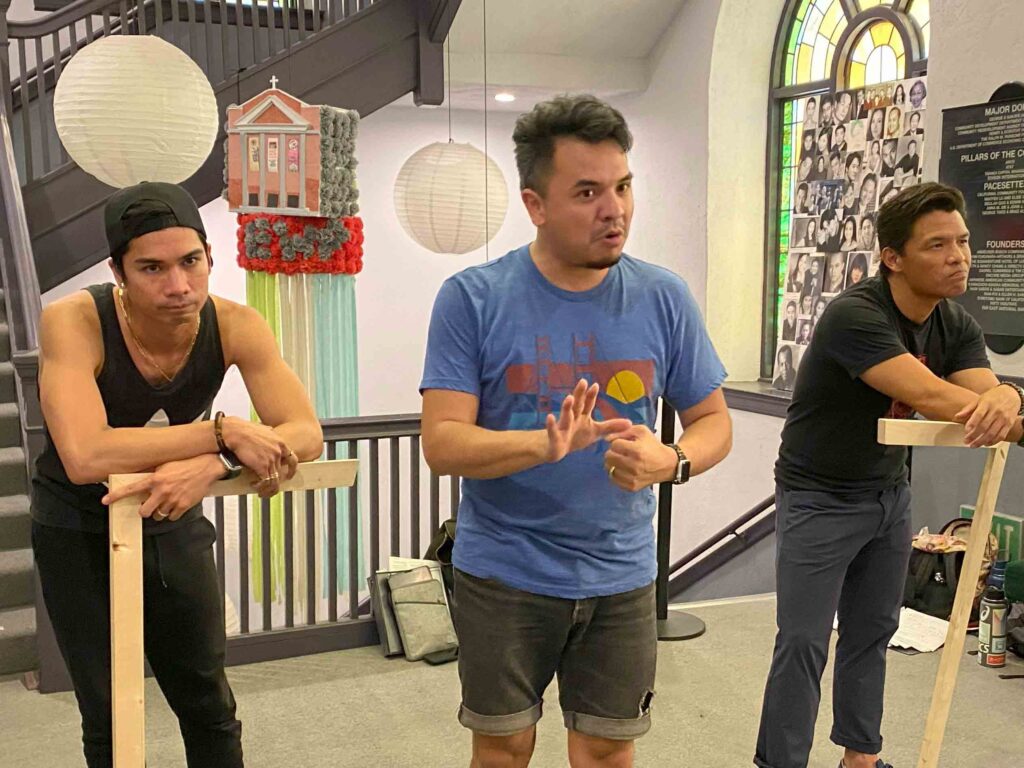  (From left) Steven-Adam Agdeppa, Shaun Tuazon and Michael Palma in rehearsals. CONTRIBUTED