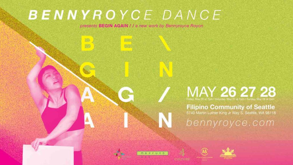 "Begin Again is about letting go, reinventing, and finding balance for a post-pandemic future,” Filipino American choreographer Bennyroyce Royon notes. 