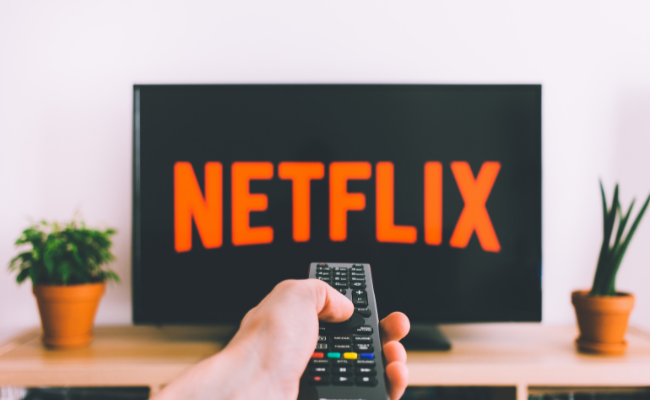 Image of a TV screen with Netflix logo