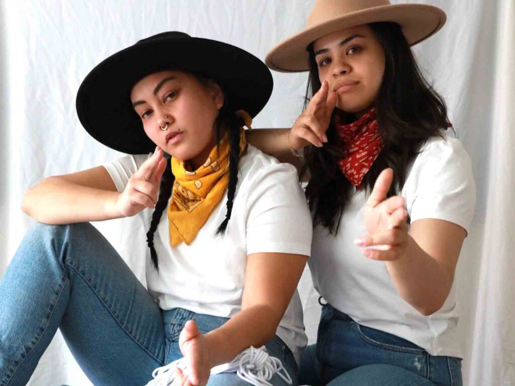 Kayla May Paz Suarez (left) and Michaela Jose are in the cast of AJ Layague’s “Cowgirl Katarungan Is Fixin’ to Fight.” THOMAS LYNCH 